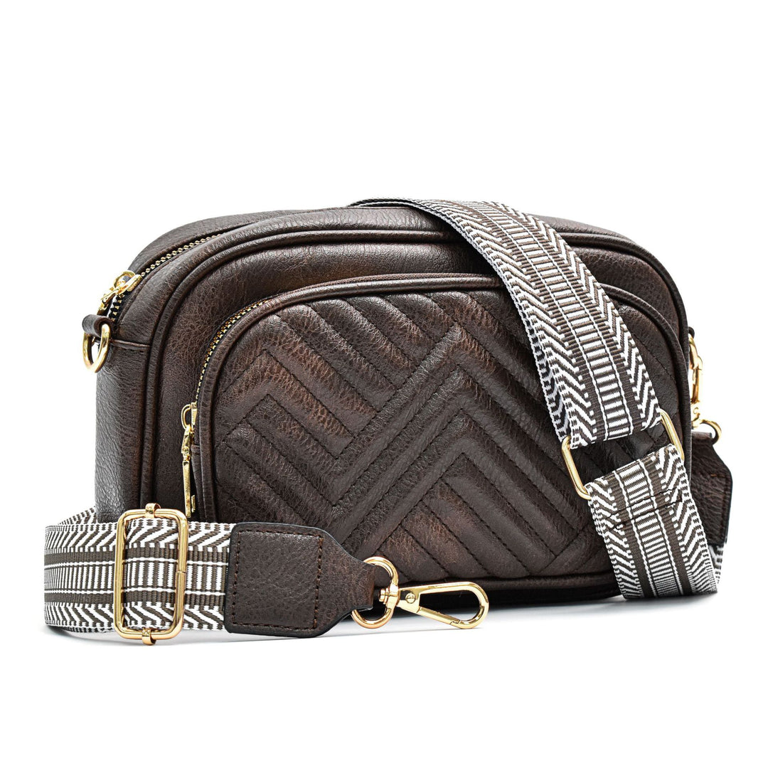 Gail | Chevron Trim Crossbody Bag