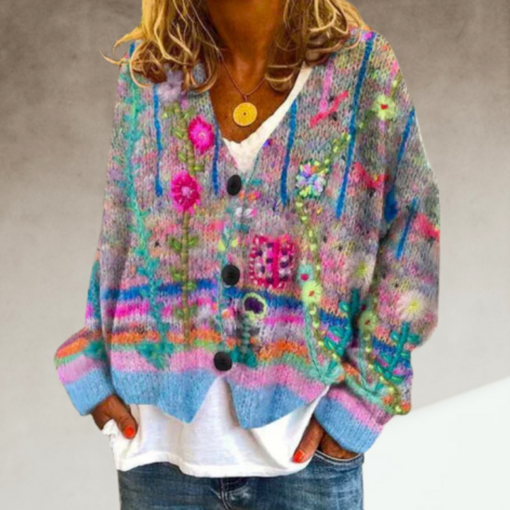 Olivia | Floral Knit Cardigan