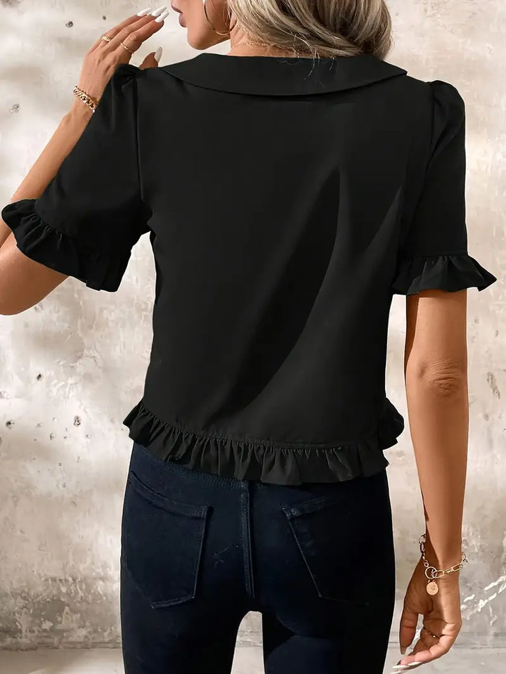 Clara | Ruffled Button-Front Blouse