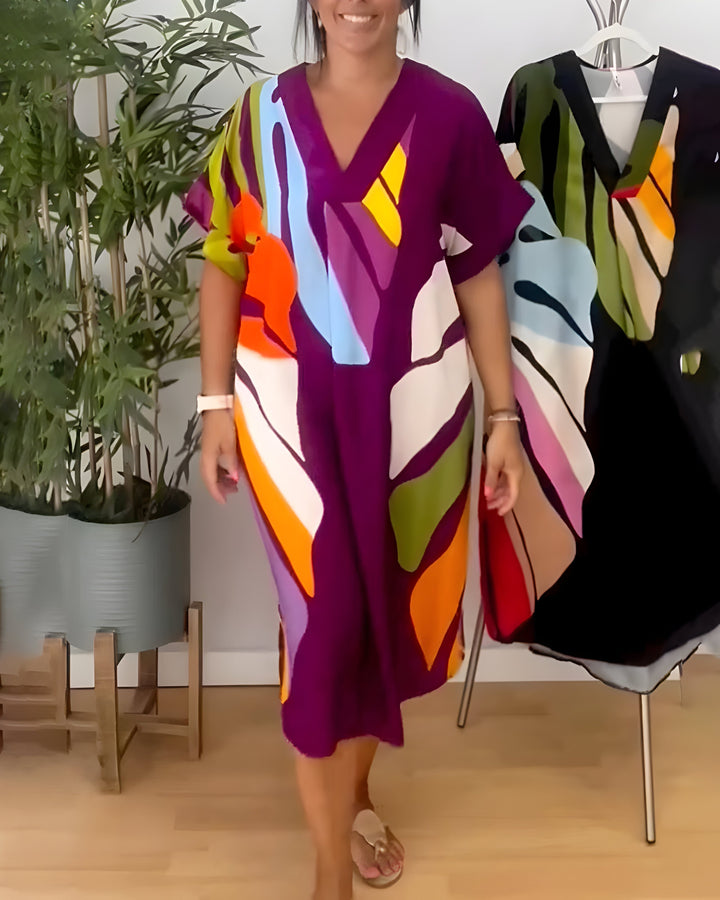 Vanessa | Abstract Print Midi Dress