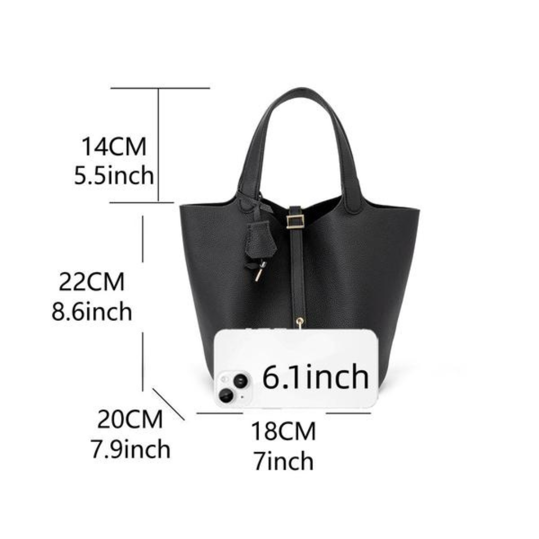 Kate | Elegant Pebbled Lock Tote