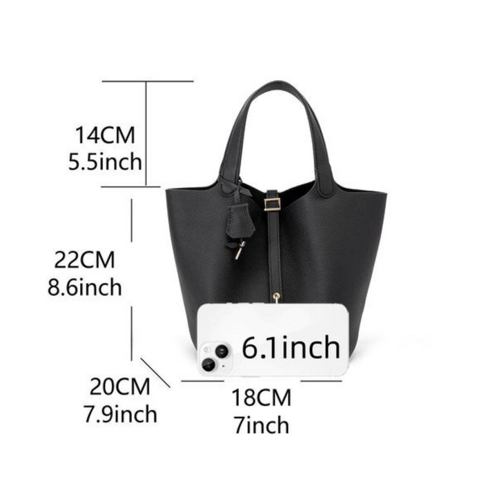 Kate | Elegant Pebbled Lock Tote