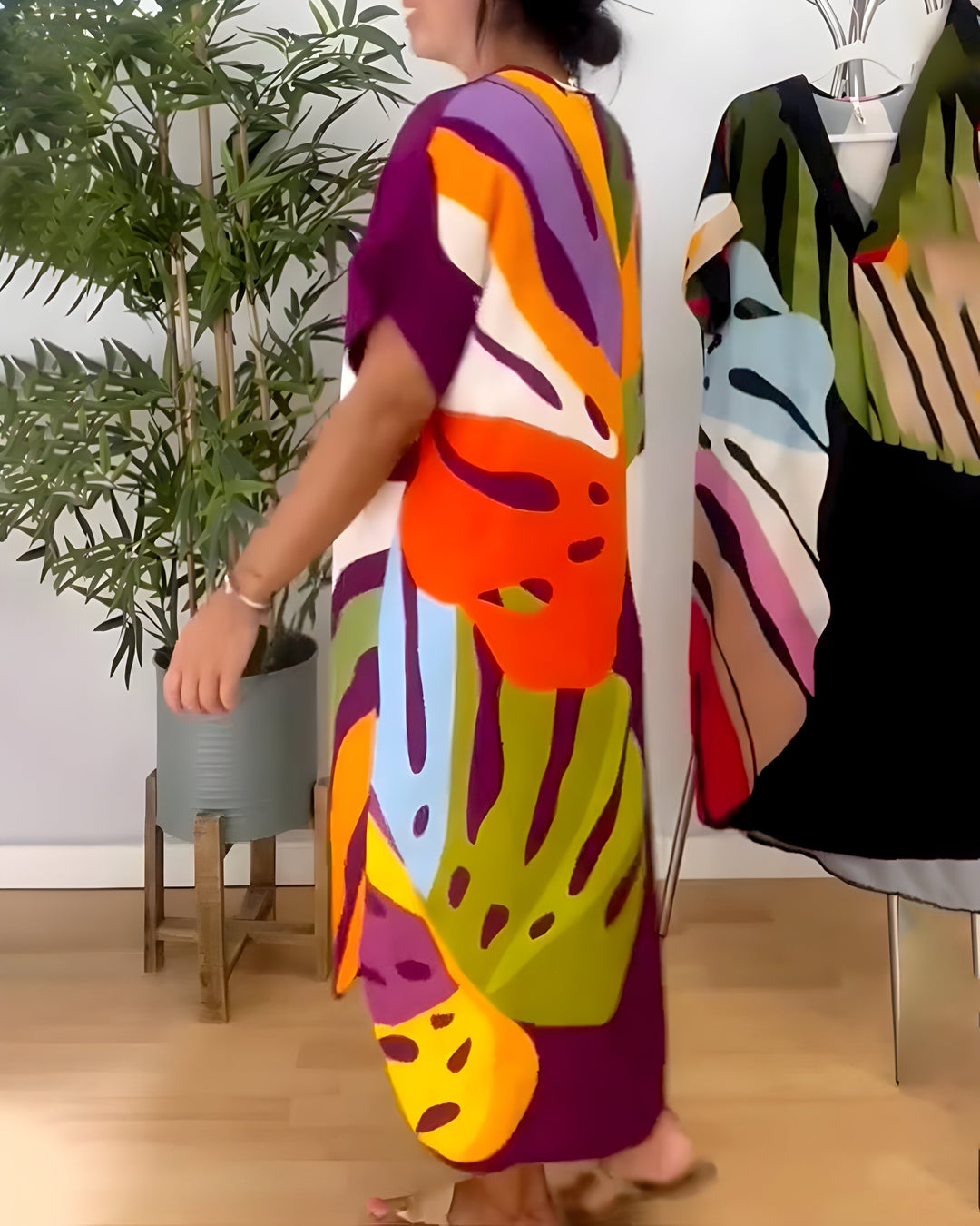 Vanessa | Abstract Print Midi Dress