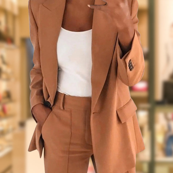 Sophia | Classic Neutral Tailored Pantsuit