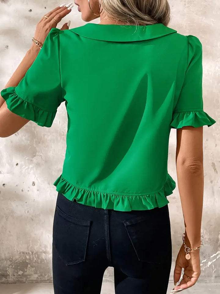 Clara | Ruffled Button-Front Blouse