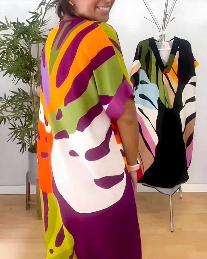 Vanessa | Abstract Print Midi Dress