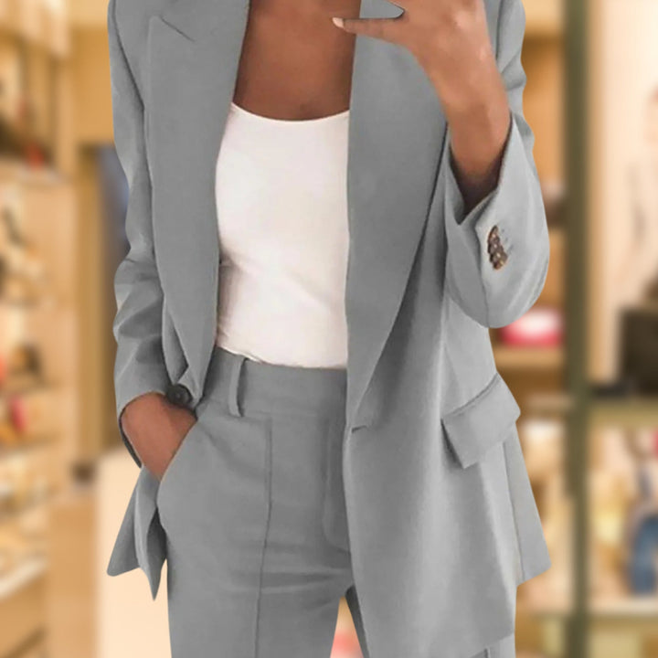 Sophia | Classic Neutral Tailored Pantsuit