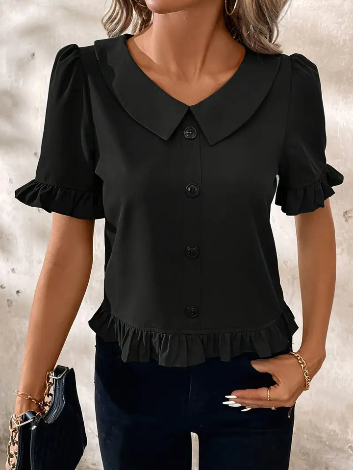 Clara | Ruffled Button-Front Blouse