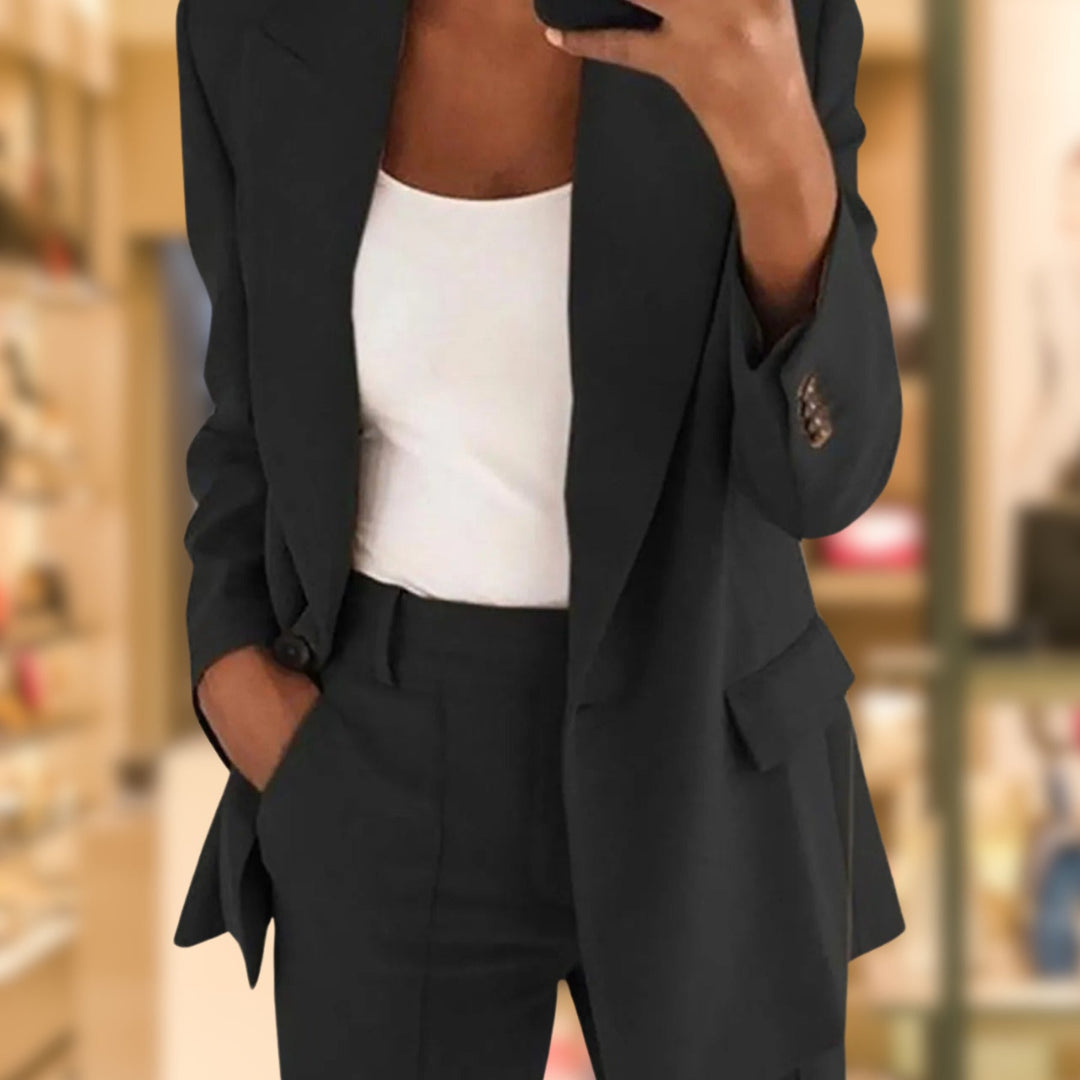 Sophia | Classic Neutral Tailored Pantsuit