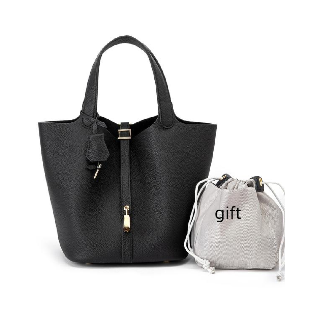 Kate | Elegant Pebbled Lock Tote