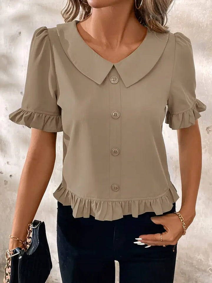 Clara | Ruffled Button-Front Blouse