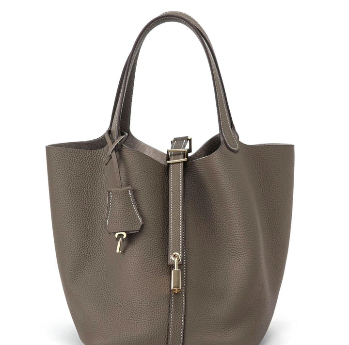 Kate | Elegant Pebbled Lock Tote