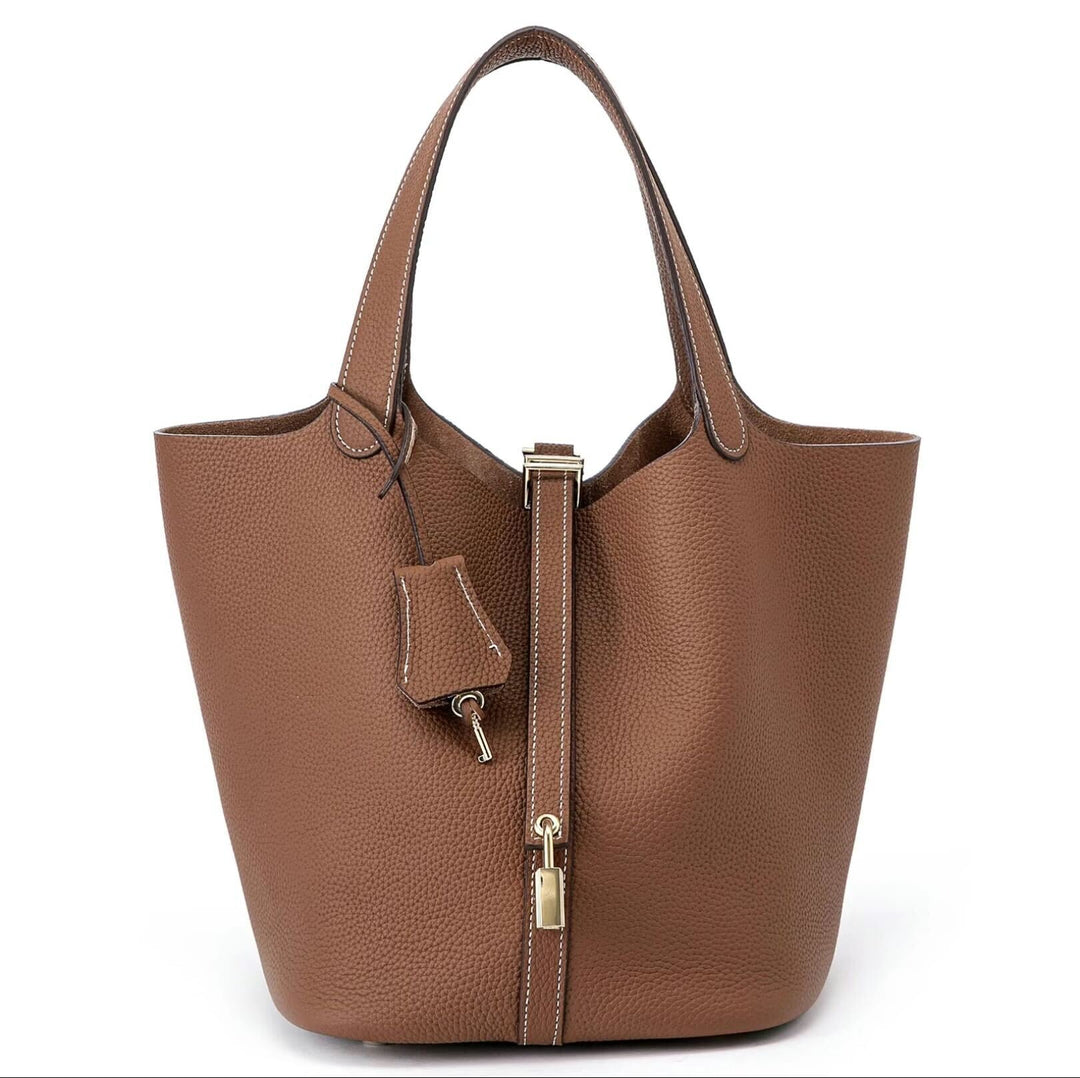 Kate | Elegant Pebbled Lock Tote