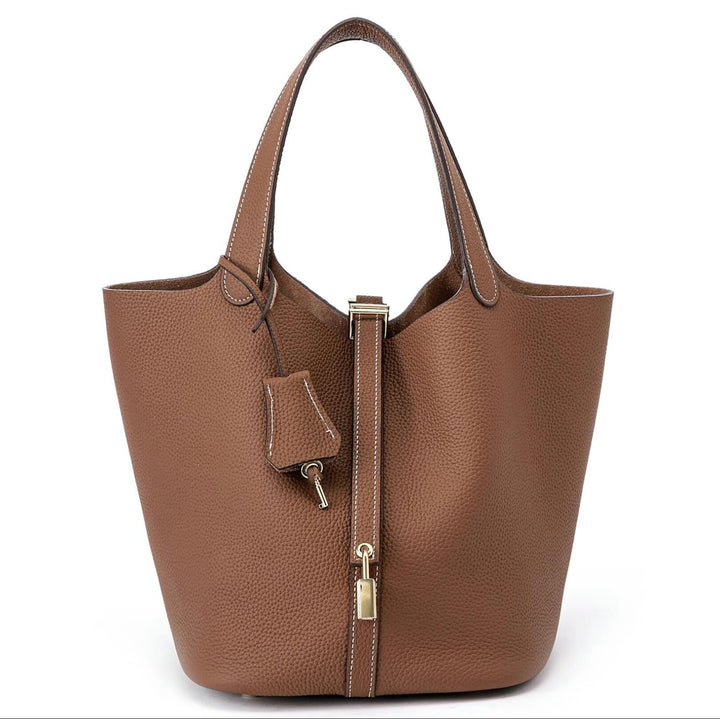 Kate | Elegant Pebbled Lock Tote