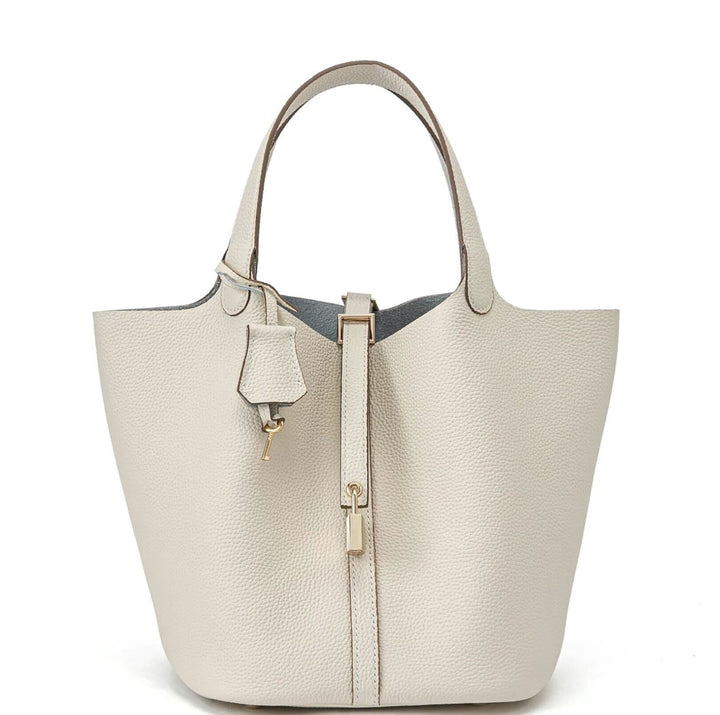 Kate | Elegant Pebbled Lock Tote