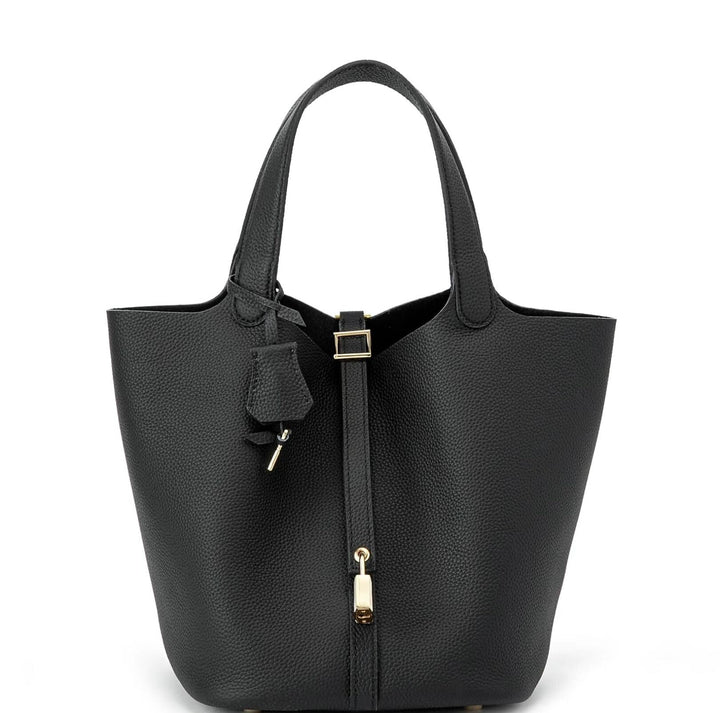 Kate | Elegant Pebbled Lock Tote