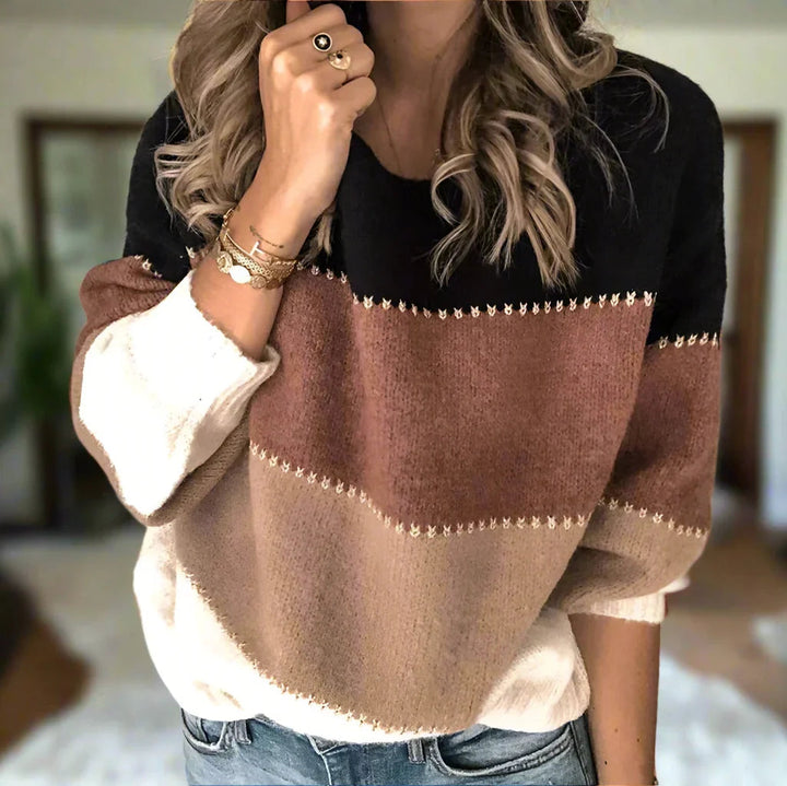 Nina | Colorblock Cozy Knit Sweater