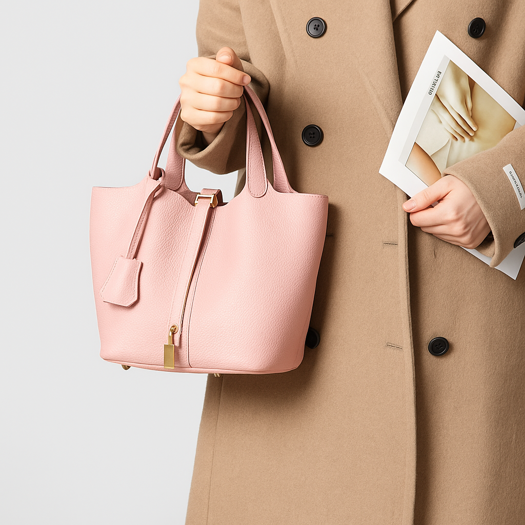 Kate | Elegant Pebbled Lock Tote