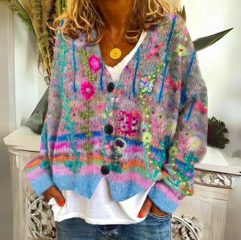 Olivia | Floral Knit Cardigan