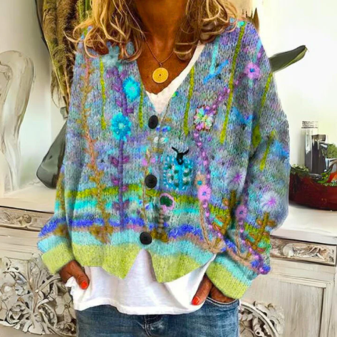 Olivia | Floral Knit Cardigan