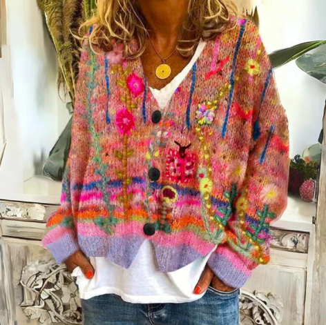 Olivia | Floral Knit Cardigan