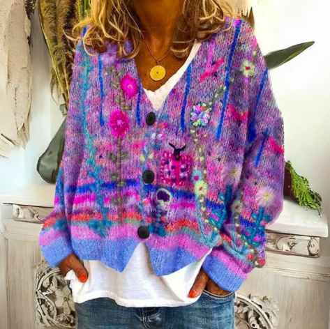 Olivia | Floral Knit Cardigan