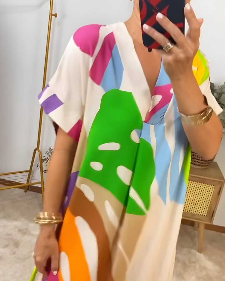 Vanessa | Abstract Print Midi Dress