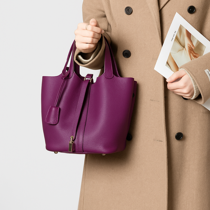 Kate | Elegant Pebbled Lock Tote