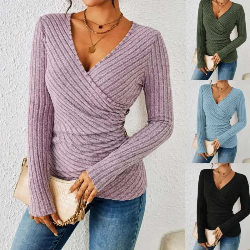 Grace | Tummy Tucking Ribbed Wrap Top