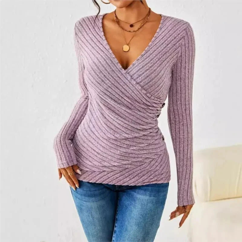Grace | Tummy Tucking Ribbed Wrap Top