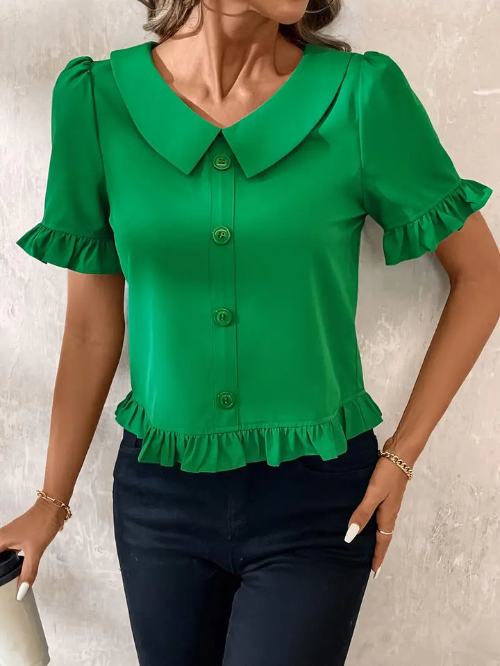 Clara | Ruffled Button-Front Blouse