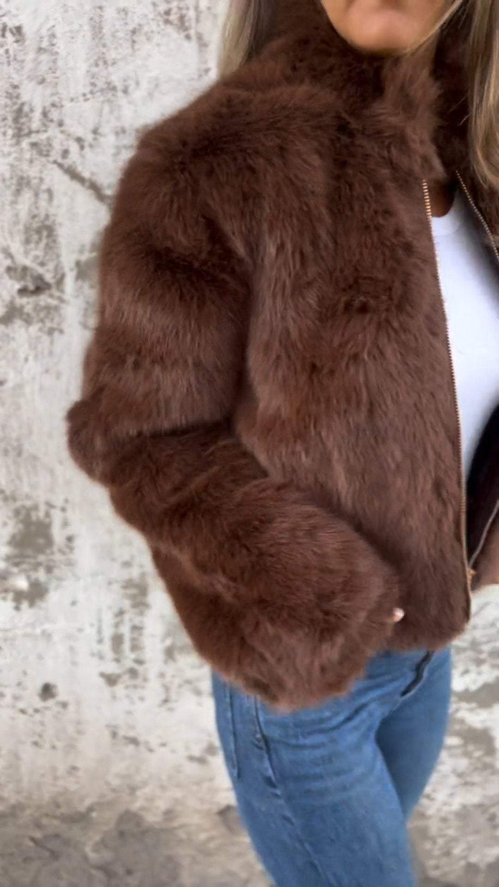 Maya | Faux Fur Zip Jacket