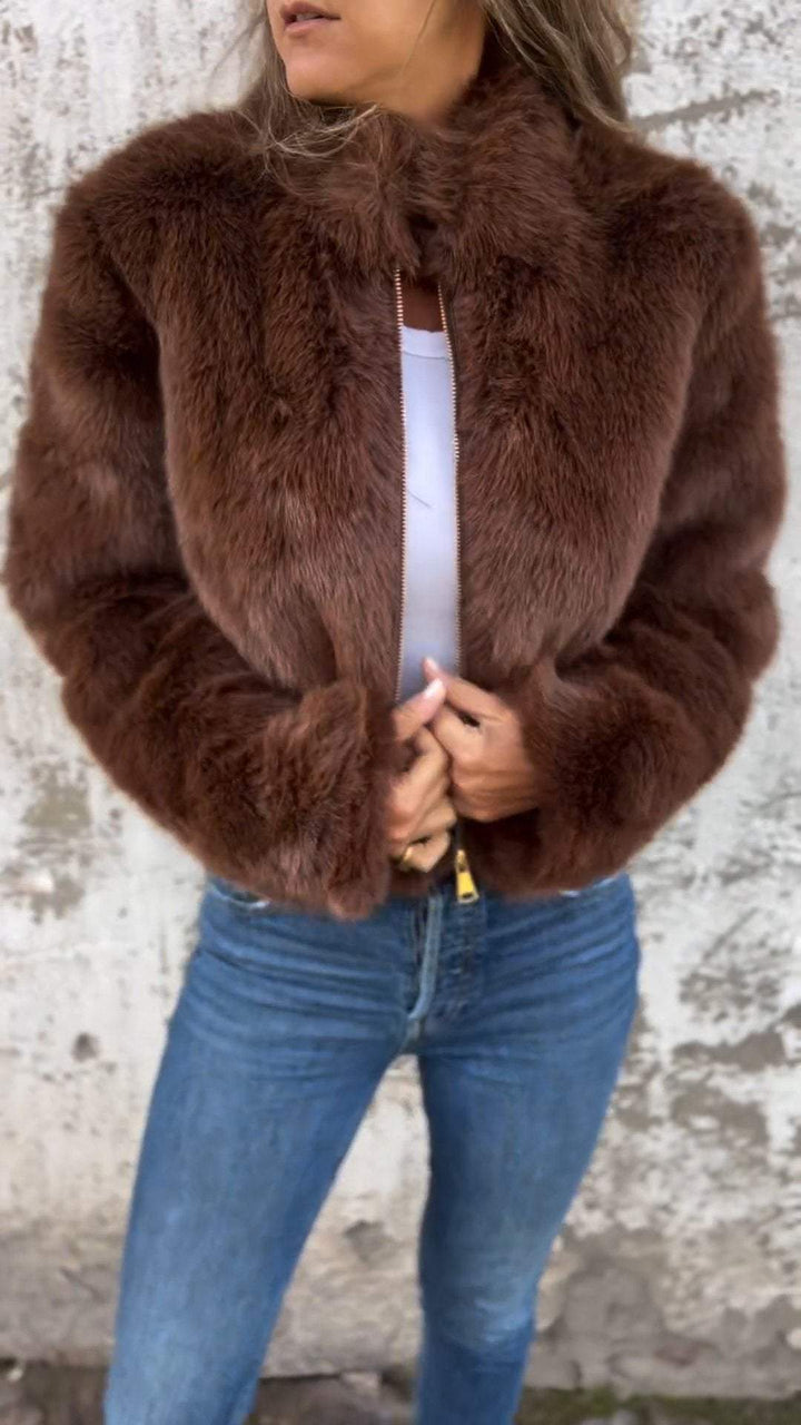 Maya | Faux Fur Zip Jacket