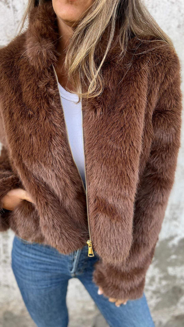Maya | Faux Fur Zip Jacket