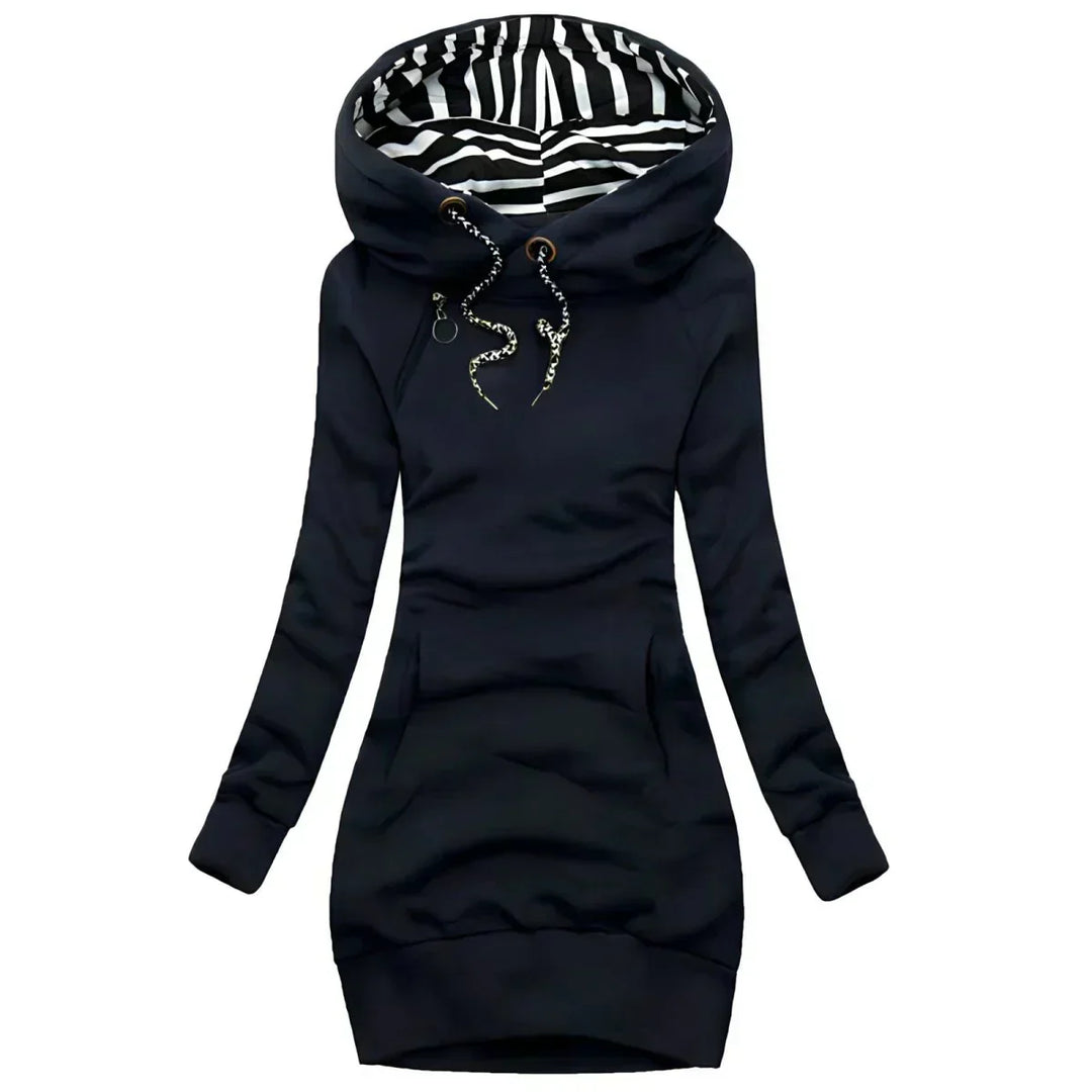 Anna | Striped Hood Casual Fleece Dress
