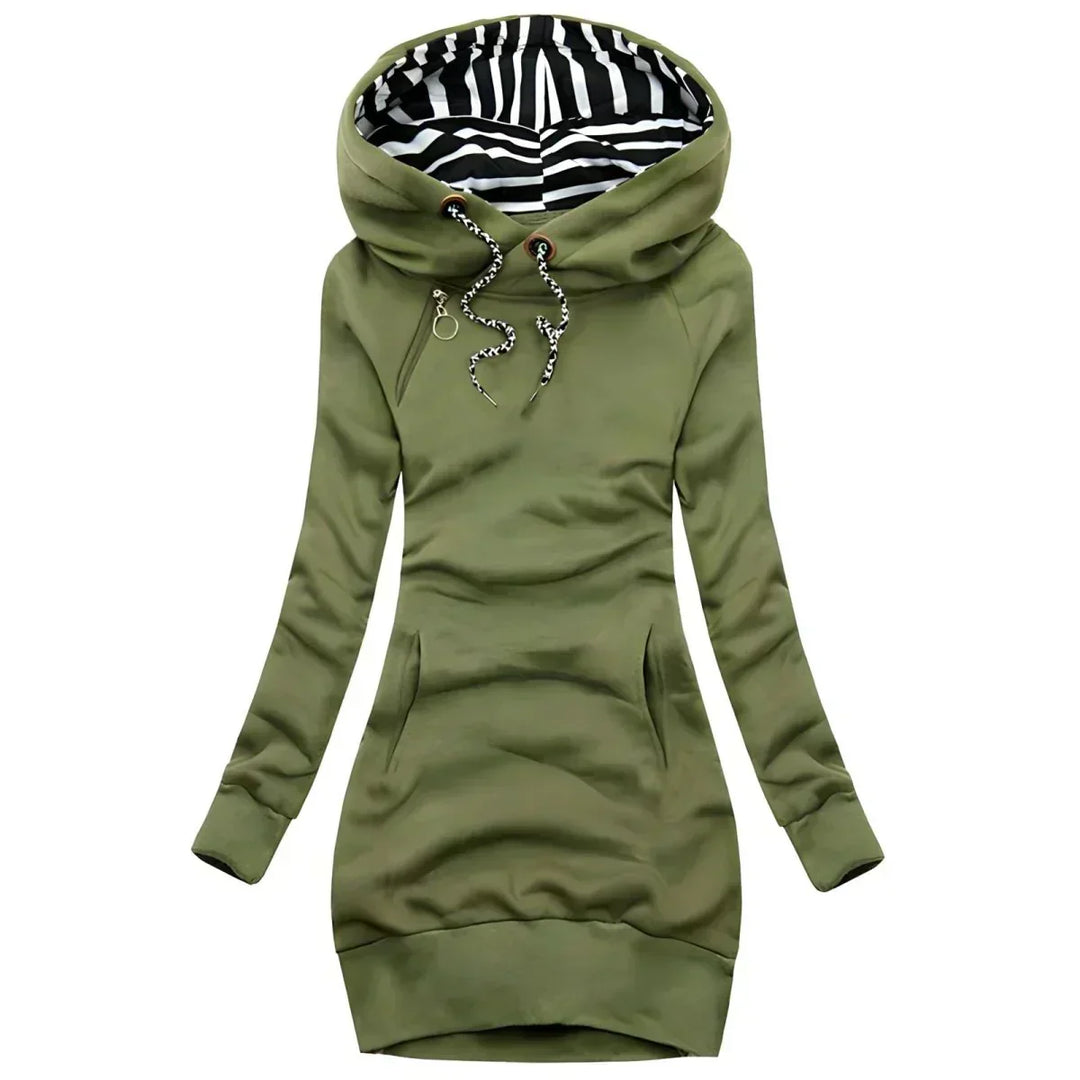 Anna | Striped Hood Casual Fleece Dress