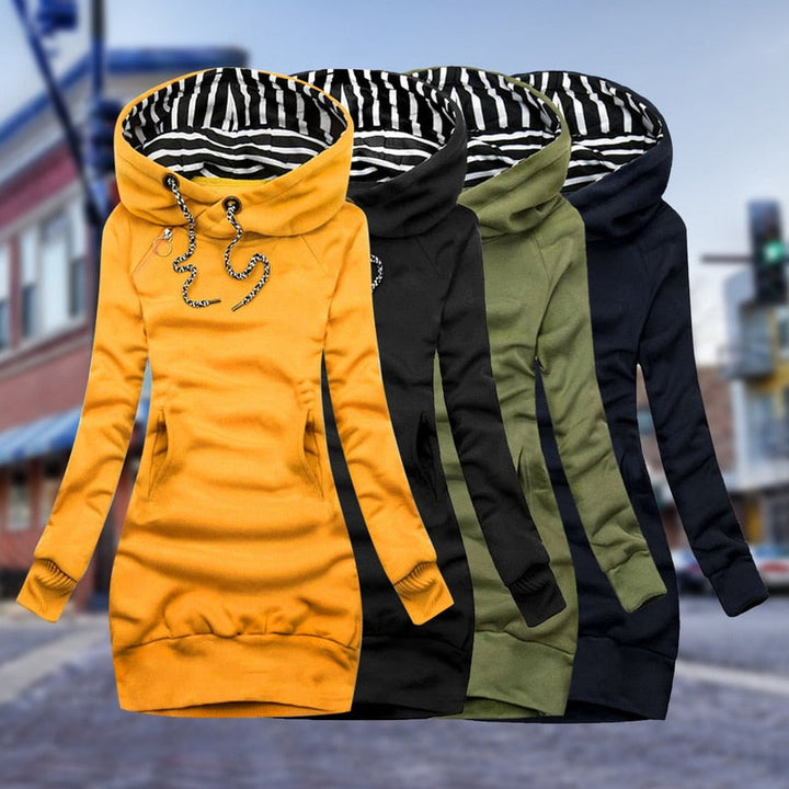 Anna | Striped Hood Casual Fleece Dress