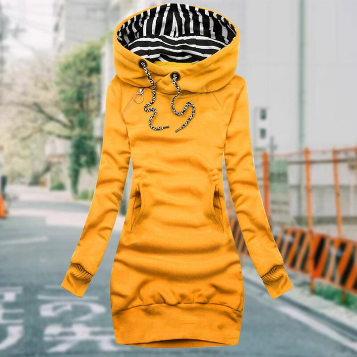 Anna | Striped Hood Casual Fleece Dress